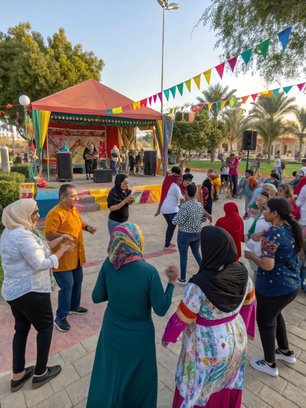A photo of participants enjoying a cultural event organized by ASPTT Lyon, highlighting community engagement.