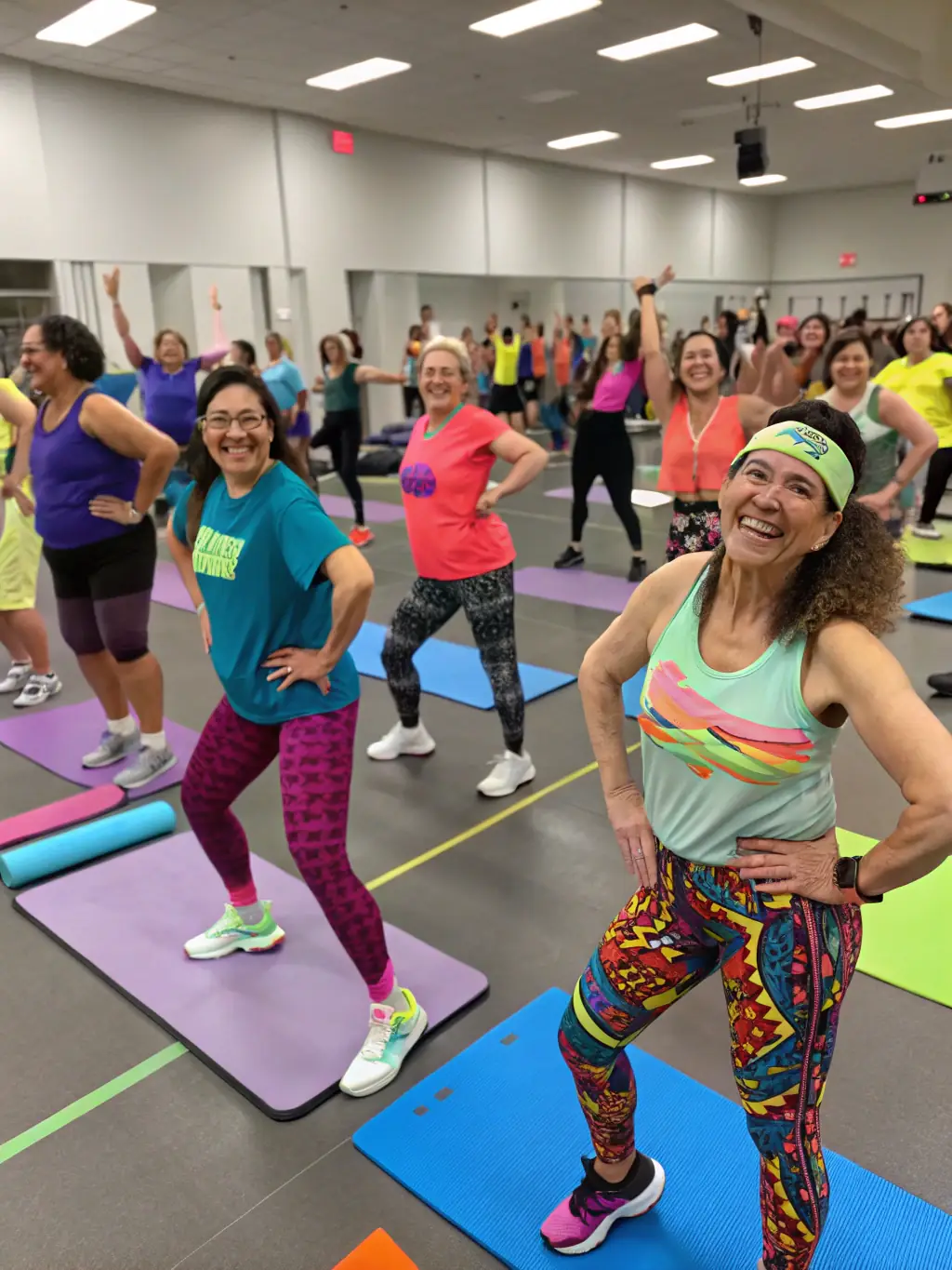 A group of LBC members participating in a strength and conditioning class, focusing on building physical endurance and power.